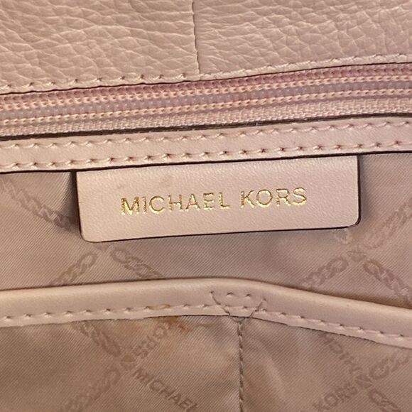 Michael Kors Powder Pink Pebbled Leather Large Tote Preppy Luxury Daily Casual - Picture 10 of 16